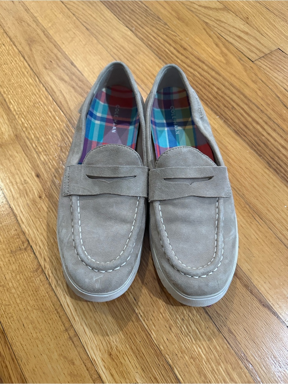 Cole Haan Taupe Suede Nantucket Loafers